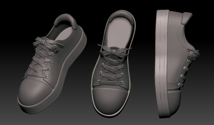 sapato par of tênis moda pé calçados clássico sapatos 3d print model - Mito3D