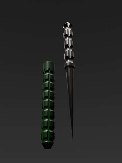 piccolo pugnale fodero coltello 1 cosplay modello formazione complesso forme 3d print model - Mito3D