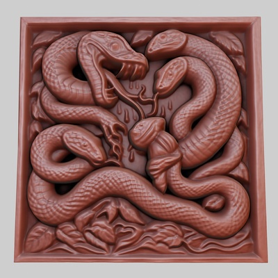 a snake swallowing prey 3d printer model animal obj stl art 3dmodel sculpture cinema space dogtraining boxing celebration desert peace photography science art relief yeggi mito3d 3d print model - Mito3D