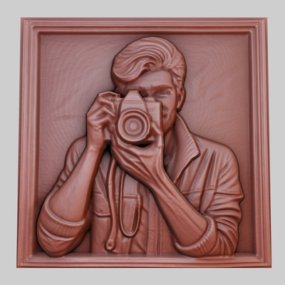 a young man photographs 3d printer model animal obj stl art 3dmodel sculpture cinema space dogtraining boxing celebration desert peace photography science art relief yeggi mito3d 3d print model - Mito3D