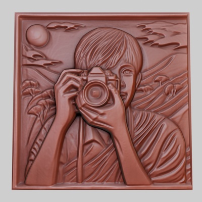 a young man photographs 3d printer model animal obj stl art 3dmodel sculpture cinema space dogtraining boxing celebration desert peace photography science art relief yeggi mito3d 3d print model - Mito3D