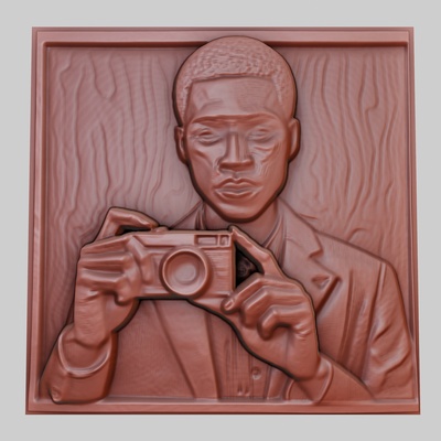 a young man photographs 3d printer model animal obj stl art 3dmodel sculpture cinema space dogtraining boxing celebration desert peace photography science art relief yeggi mito3d 3d print model - Mito3D