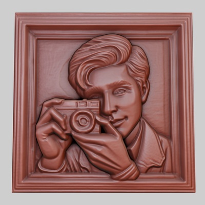 a young man photographs 3d printer model animal obj stl art 3dmodel sculpture cinema space dogtraining boxing celebration desert peace photography science art relief yeggi mito3d 3d print model - Mito3D