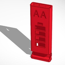 aa aaa parete montato batteria dispenser titolare supporto Conservazione gadget attrezzo 3d print model - Mito3D