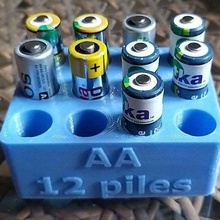 aa 12 batterie espace rangement outil titulaire soutien boîte titulaires boites 3d print model - Mito3D