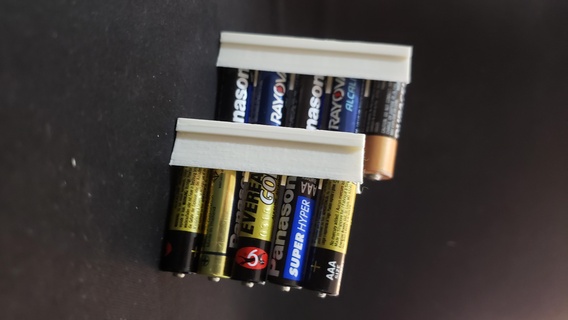 aa aaa Batterie Lager Clip x5 Gadget Zeitschrift 3d print model - Mito3D