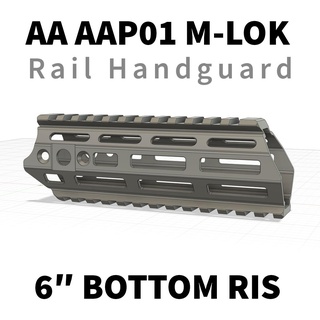aa aap01 m lok carril guardamanos 6 ris airsoft gbb gbbr acción Ejército mlok 3d print model - Mito3D