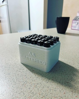 aa battery storage box - stackable battery aa aaa storage box functional electronics electrical gadget office home  3d print model - Mito3D