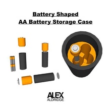 aa battery storage case container gadget holder box 3d print model - Mito3D