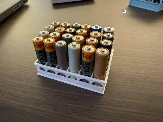 aaa batteria titolare supporto utensili piatto assortimento pila selezionatore alcalino batteri 3d print model - Mito3D