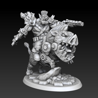 aaaarg bizimki domuz binici züppe önceden desteklenen oyun ork nobun sivrisinek smasha squig grimdark 3d print model - Mito3D