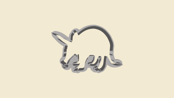 aardvark cookie 1 cutters mold children birthday party 3d print model - Mito3D