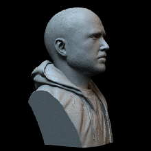 Aaron Paul rol Jesse Pinkman Sanat son Dakika kötü Westworld büst 3dprinting Sidnaique benzerlik gerçekçi heykel 3d print model - Mito3D
