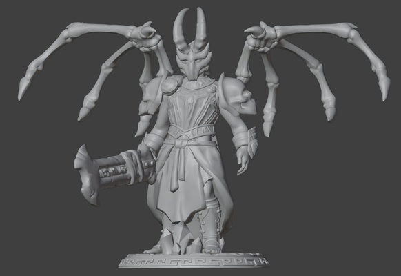 aasimar arte dnd afallenaasimar masmorras dragões fantasia tampo mesa 3d print model - Mito3D