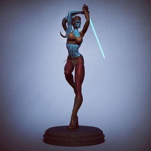 aayla secchezza stella guerre arte mondo dei fan geek jedi cavaliere sexy ligthsaber clone sith colori guerra 3d print model - Mito3D