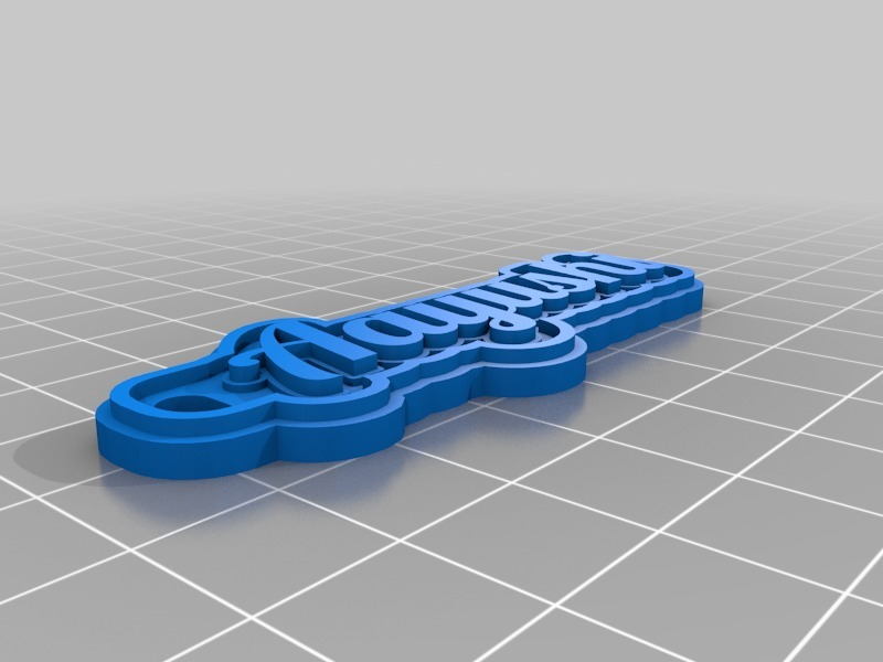 aayushi 6 personalizzato Portachiavi 3D print model - Mito3D