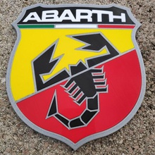 abarth logo segno distintivo di ecusson art segni loghi vettura sportiva sport fiat 500 auto 3d print model - Mito3D