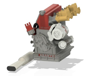 abarth radiale bandiera fiat posto sedere motore macchina pressofuso diorama 3d print model - Mito3D