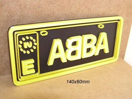 abba mini license plate logo poster sign signboard music band group 3d print model - Mito3D