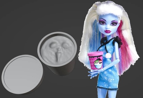 abbey bominable dead tired scream ice scream- monster high doll custom accessory food cream 3d print model - Mito3D