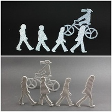 abbey road dos beatles ciclista a arte pessoas 3d print model - Mito3D