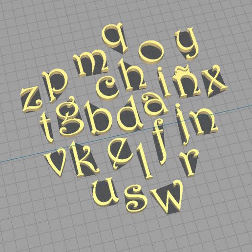 abc timbro harrington - alfabeto lettere maiuscole casa gourmet fatti a mano fondant argilla timbratore le minuscole minuscolo caso lettera acb 3D print model - Mito3D