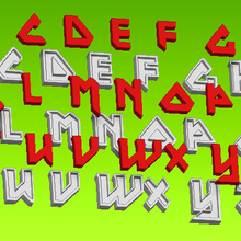 abecedario hierro doncella rock letras alfabeto 3d print model - Mito3D