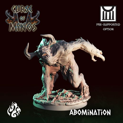 abominação Minotauro jogos fantasia Deus Grécia monstro rpg Labirinto patreon mito dnd fundição aleijado cgf labirito 3D print model - Mito3D