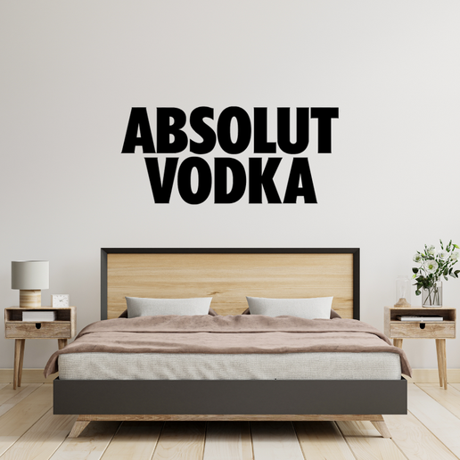 absolut vodka wall art 2d drinks party mancave cool nice brand famous 3D print model - Mito3D