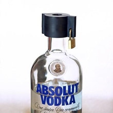 absolutamente vodka artilugio botella gorra bloquear candado corcho seguridad 3d print model - Mito3D