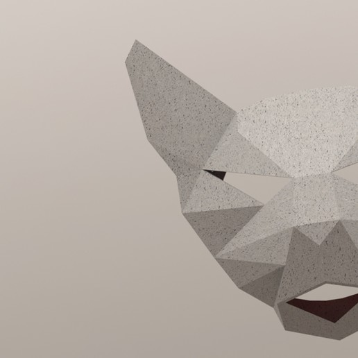 résumé de chat face à l'éclairage art cat la géométrie mural statue lumière abstraite effrayant masque animal 3D print model - Mito3D