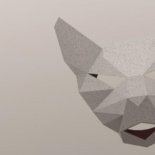 abstract cat face lighting art geometry wall statue light scary mask animal 3d print model - Mito3D