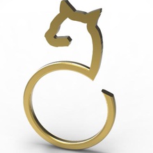 abstract cat ring jewelry 3d print model - Mito3D