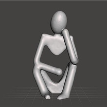 abstract thinking man sculpture thinker 3d print model - Mito3D