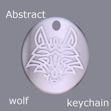 abstract wolf keychain natural keychains wolfs leafs organize household kitchen 3d print model - Mito3D