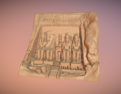 abu simbel Ramsés ii têmpora 3d Pintável egípcio Egito ancient egypt ramses ramses2 3dprint temperamento 3d print model - Mito3D