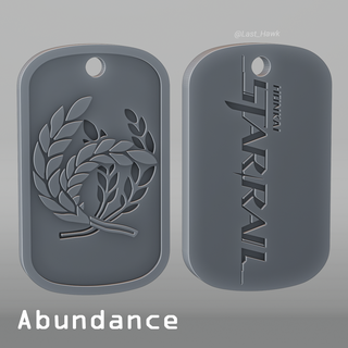abundance dogtag honkai star rail cosplay game talisman accessories amulet medalion dogtad keychain 3d print model - Mito3D