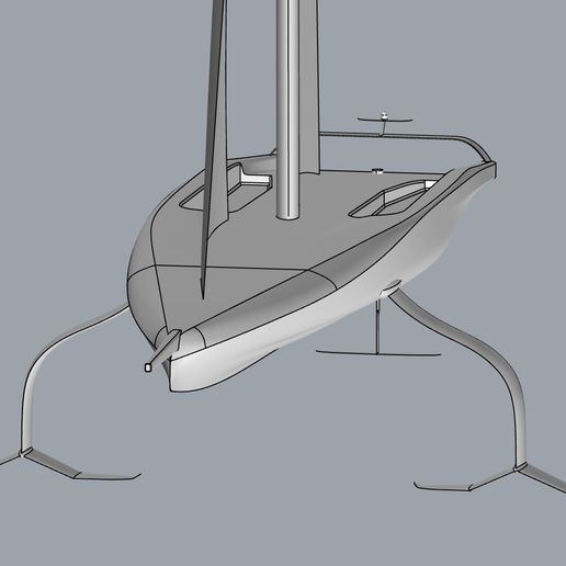 ac 75 america's cup architecture ac75 monohull race sailboat america 3D print model - Mito3D