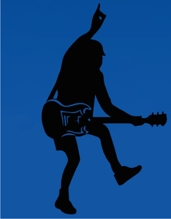 ac dc - angus young Art rock and roll silhouette decoration picture 3d print model - Mito3D