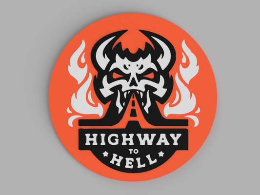 ac dc - highway to hell coaster acdc 3d print model - Mito3D