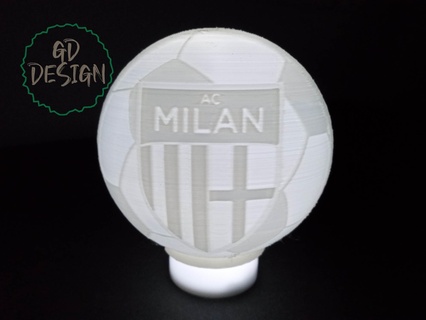 ac Milano calcio palla luce vari tealight lettura notturna gli sport uomo grotta capannone ragazzi camera arte arredamento casa ufficio 3d print model - Mito3D