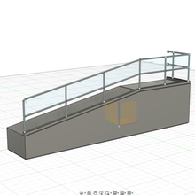 access ramp handrail 7mm scale gauge model railway building o path steps street miniature concrete 1/43 1:43 3d print model - Mito3D