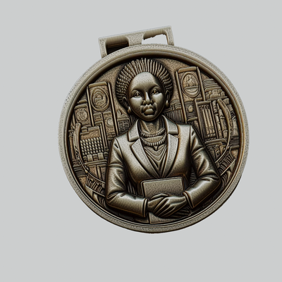 accountant medallion art job career locket pendant occupation work gold 3d print model - Mito3D