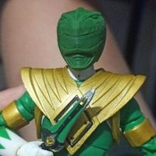 accurate green dragon ranger head lightning collection power rangers figure 3d print model - Mito3D