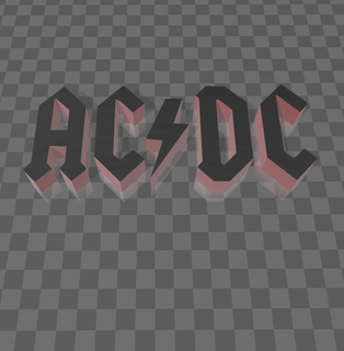 AC DC musique 3d print model - Mito3D