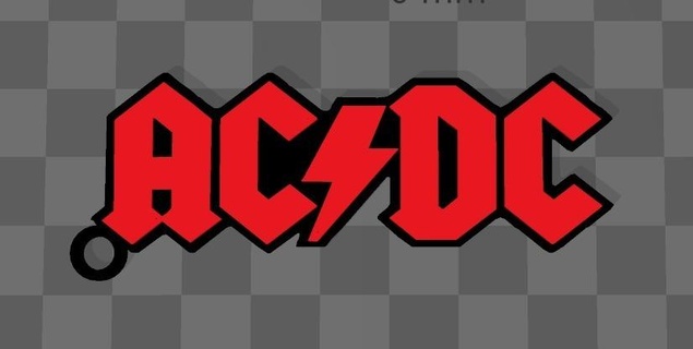 acdc keychain Jewelry heavy metal music rock key chain band 3d print model - Mito3D