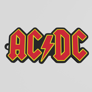 acdc keychain colors keys chain rucksack plate ac dc accessory rock metal logo classic key rings 3d print model - Mito3D
