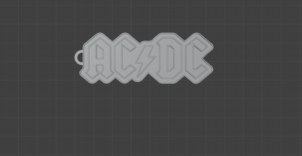 acdc keychain 3d print model - Mito3D