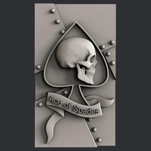 ace spades art skull 3dmodels printer bones magic artcam aspire vcarve 3d print model - Mito3D