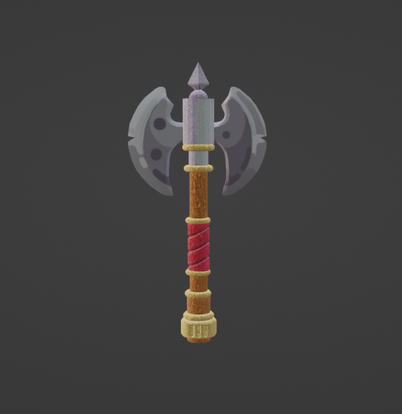 acha medieval weapon 3D print model - Mito3D